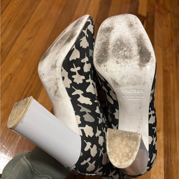 Black and White floral Knee-High Boots - Picture 5 of 6